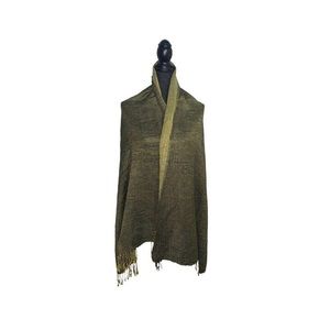 Yellow and black zig zag pattern pashmina style scarf